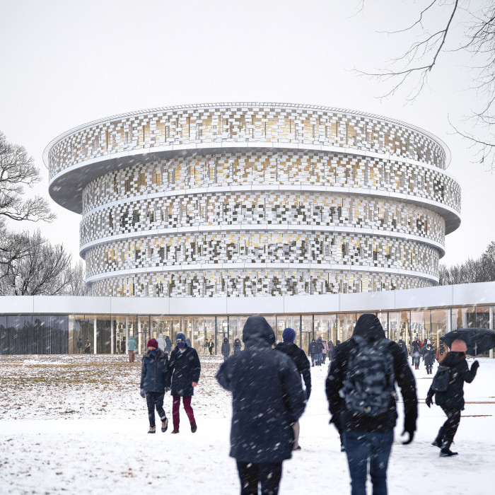 Snowy day at Library