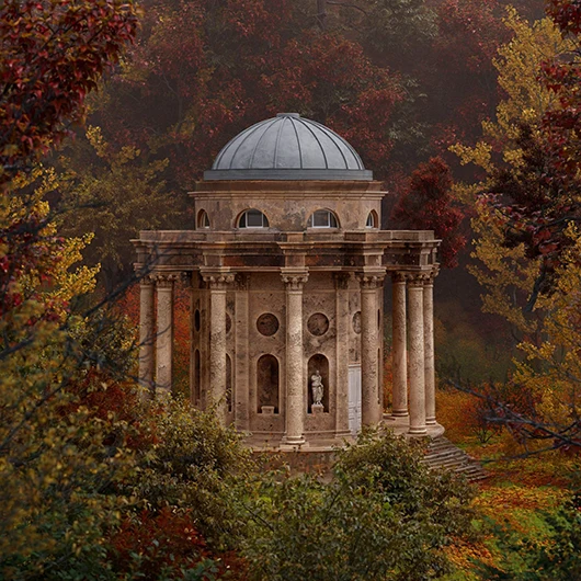 autumn trees render corona renderer 7