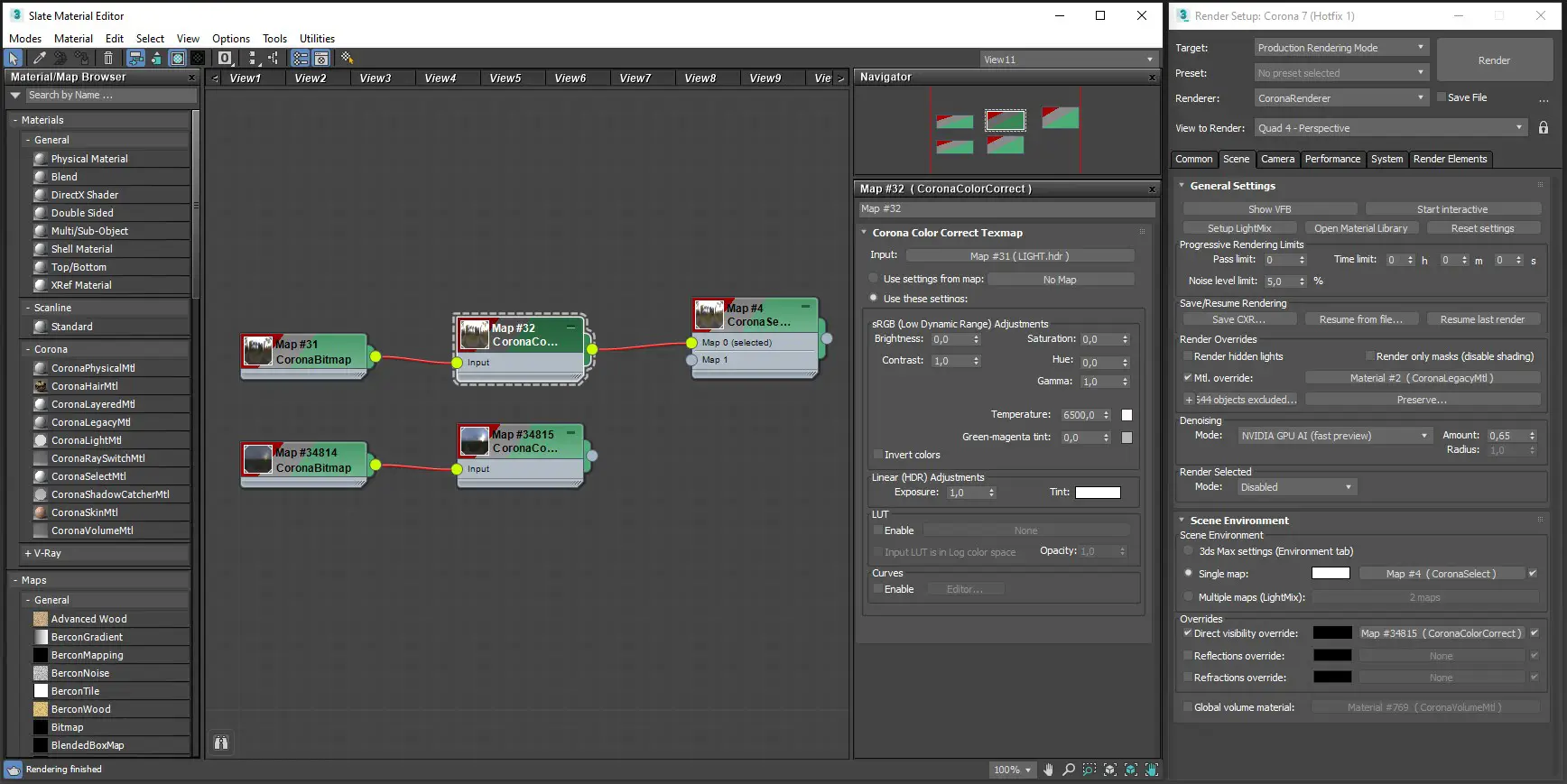 Lighting of scene Corona Render