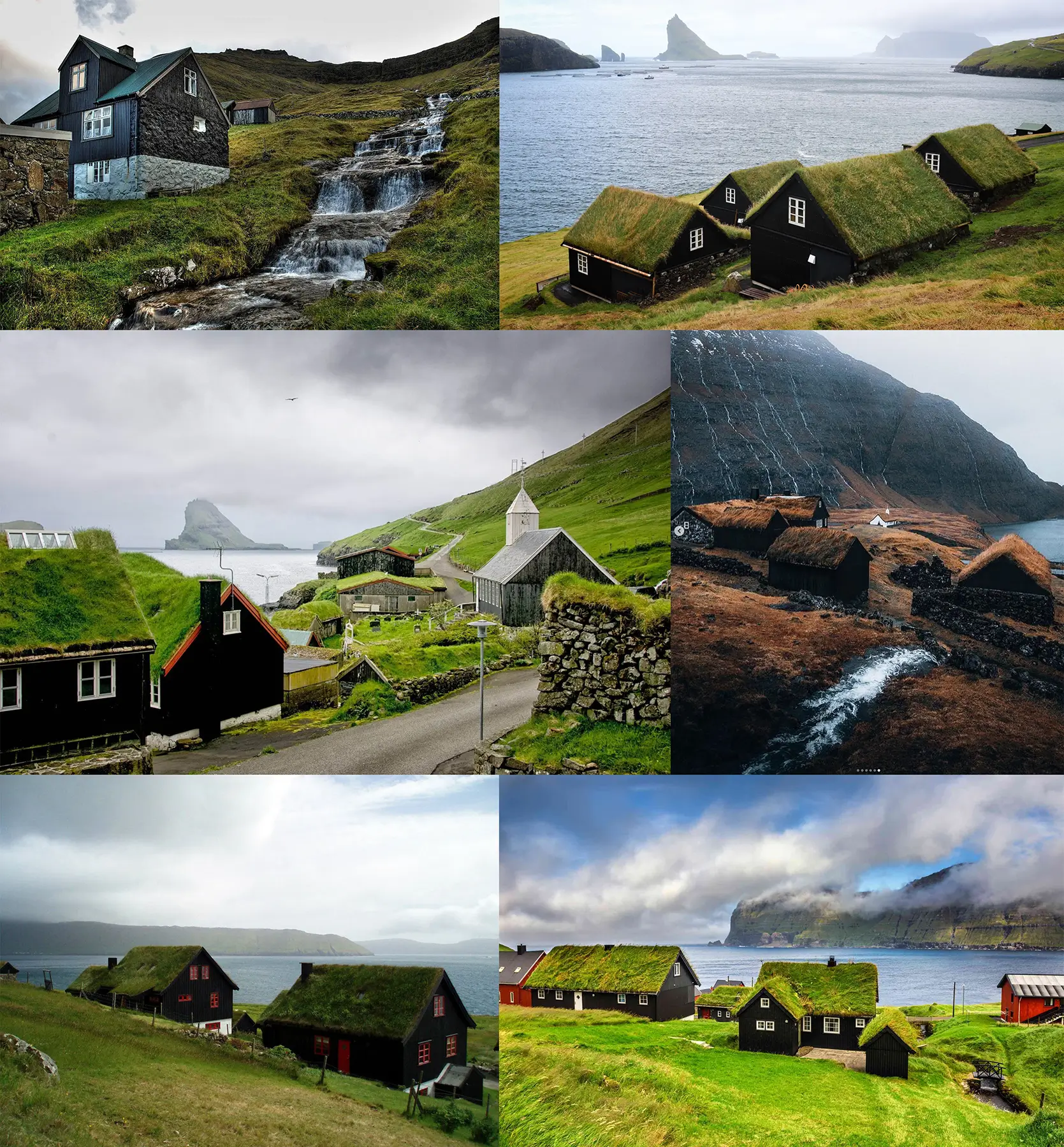 Green roofs from the Faroe Islands 3D References