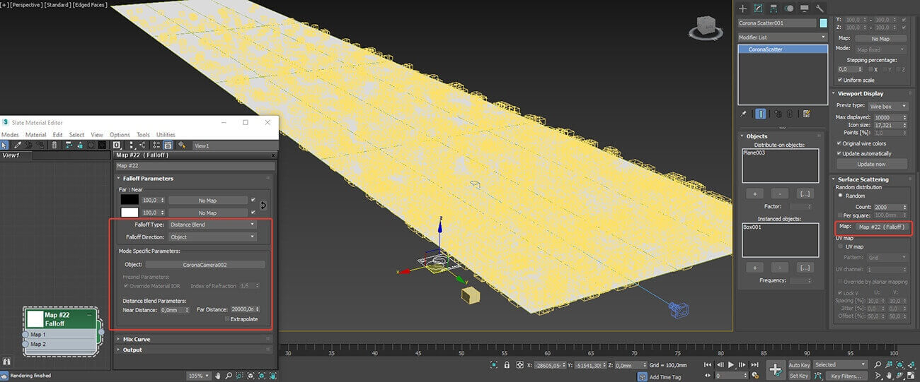 Fall off для Corona Scatter