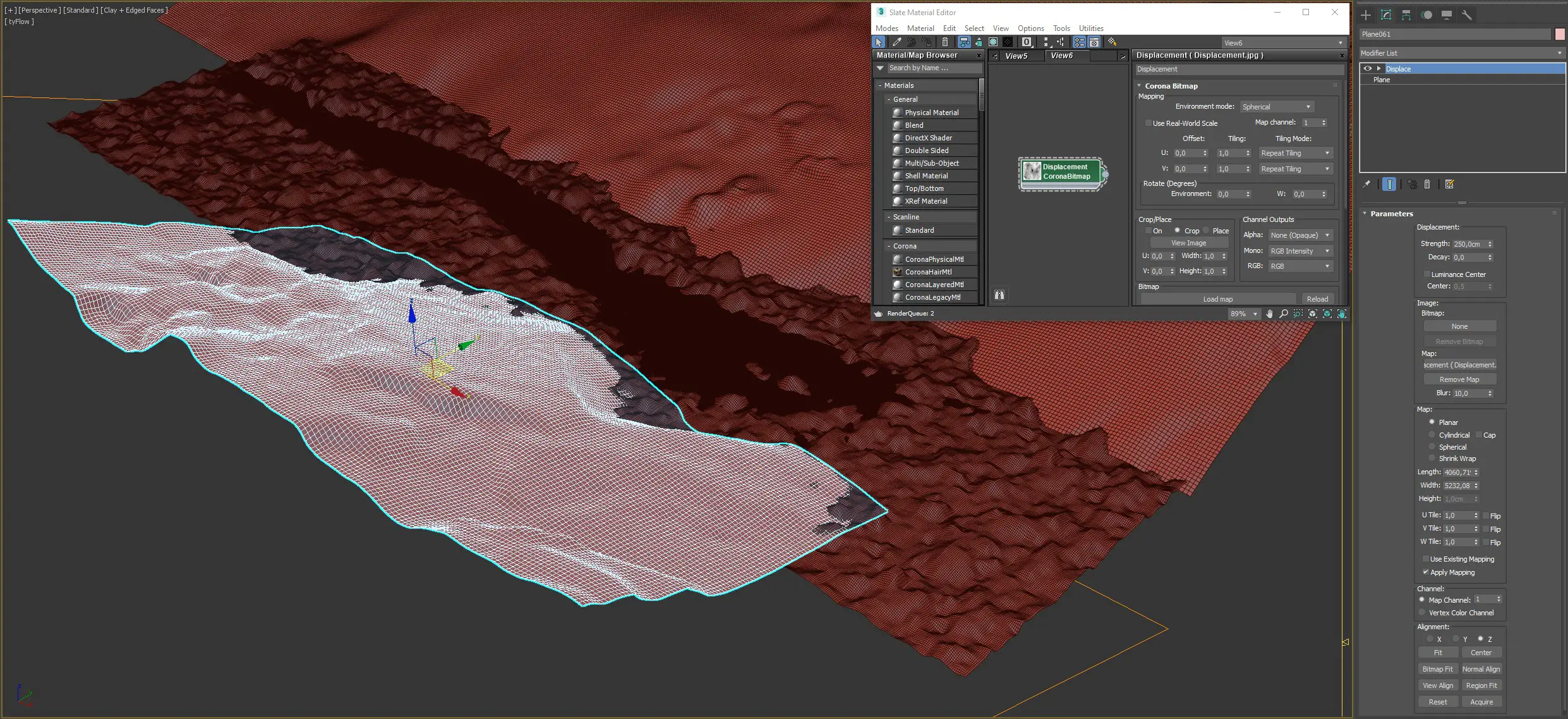3D modeling of terrain in 3ds max and Free-Form Deformation FFD