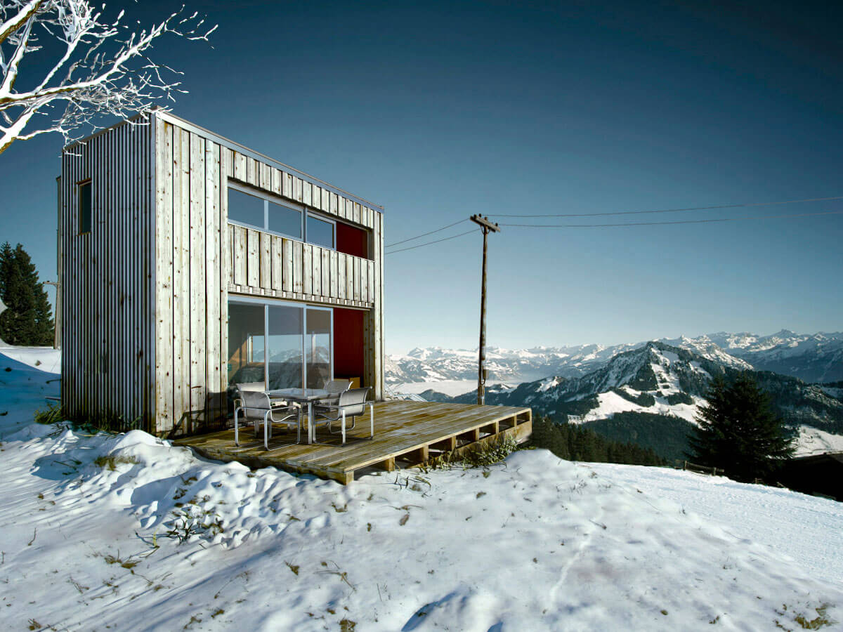 snow hut render ski