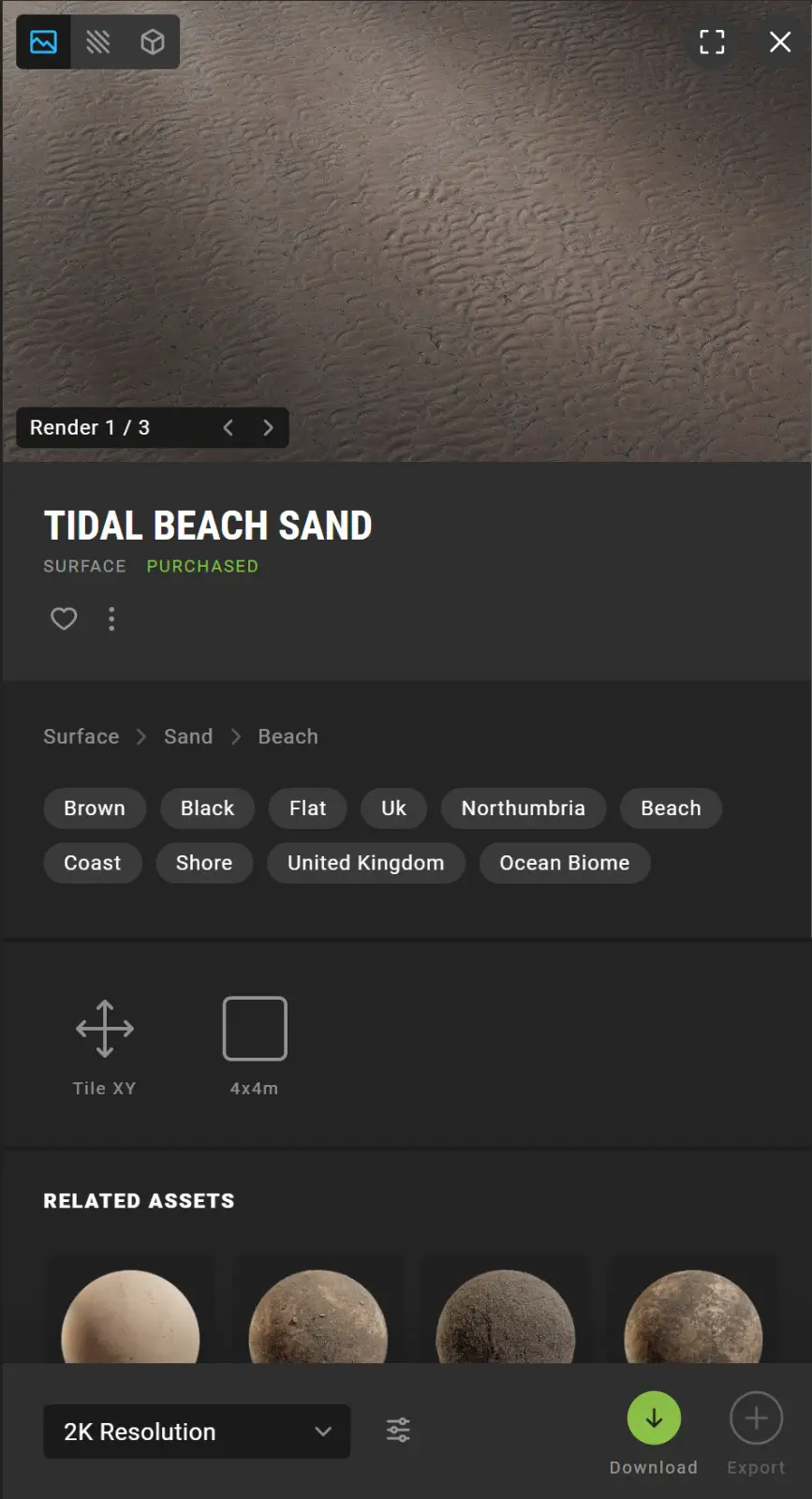 Quixel Megascans materials in a Corona Layered Material