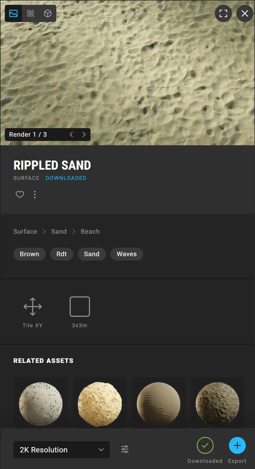 Quixel Megascans materials in a Corona Layered Material