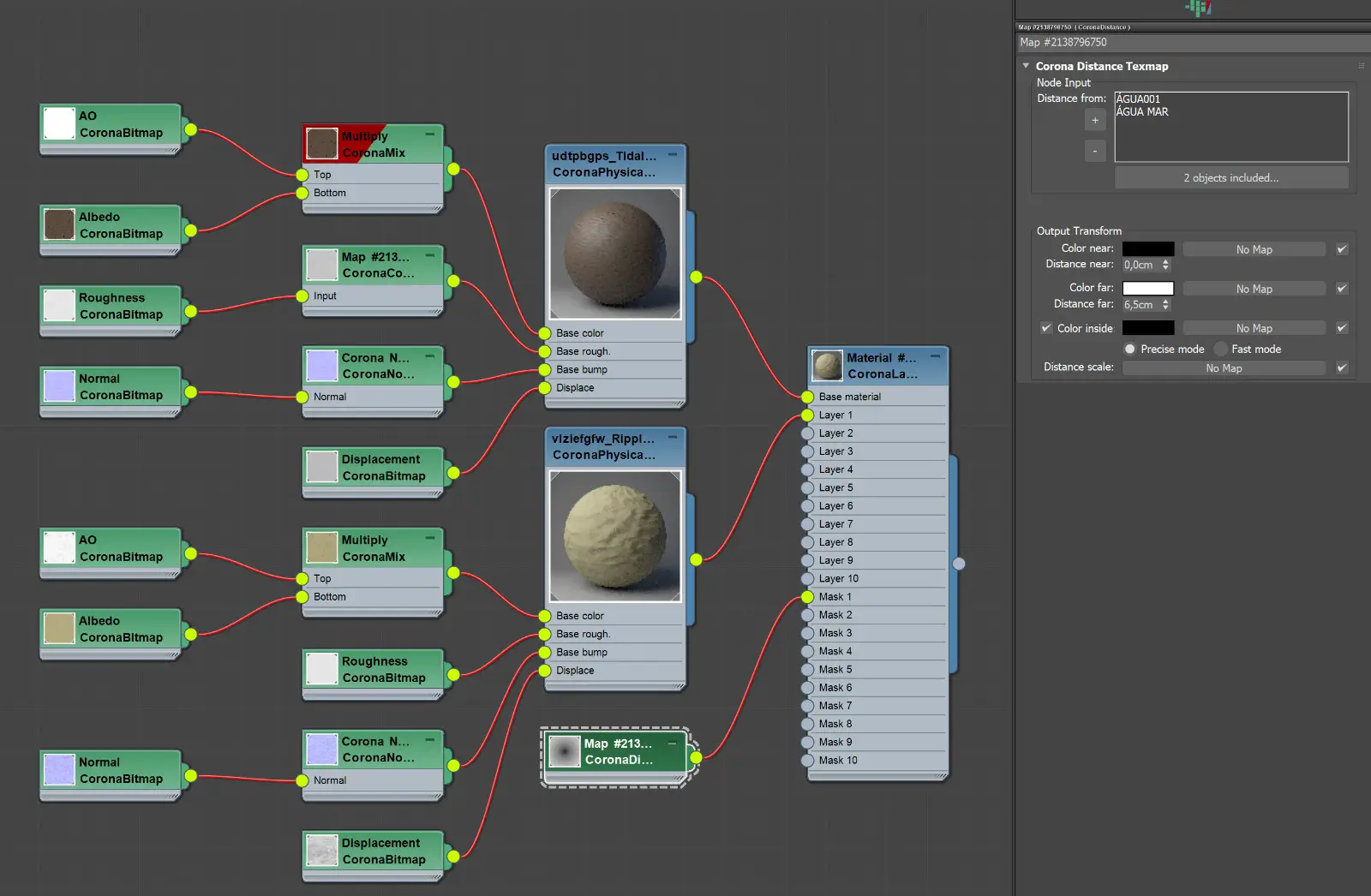 Quixel Megascans materials in a Corona Layered Material