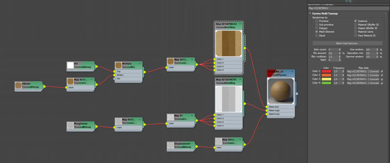 Quixel Megascans materials in a Corona Layered Material