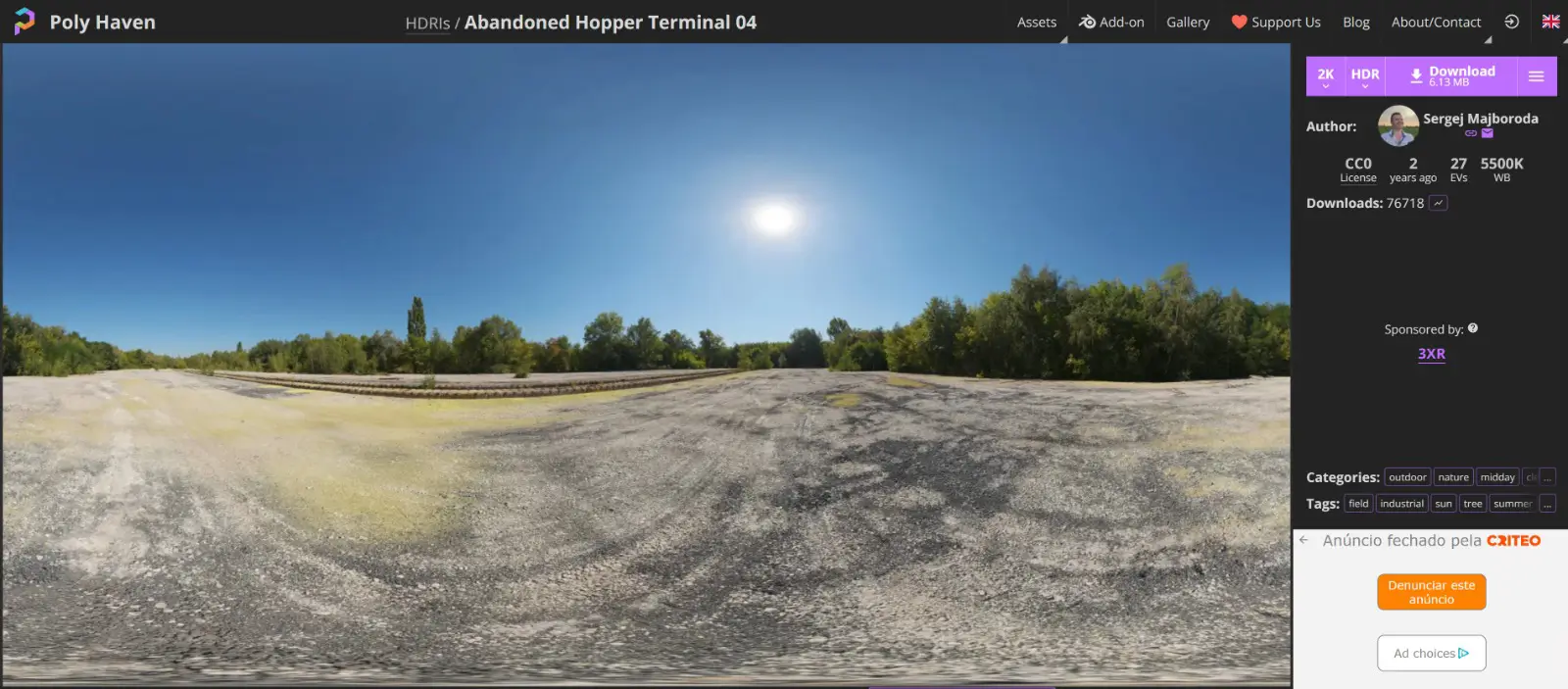 Poly Haven free HDRI