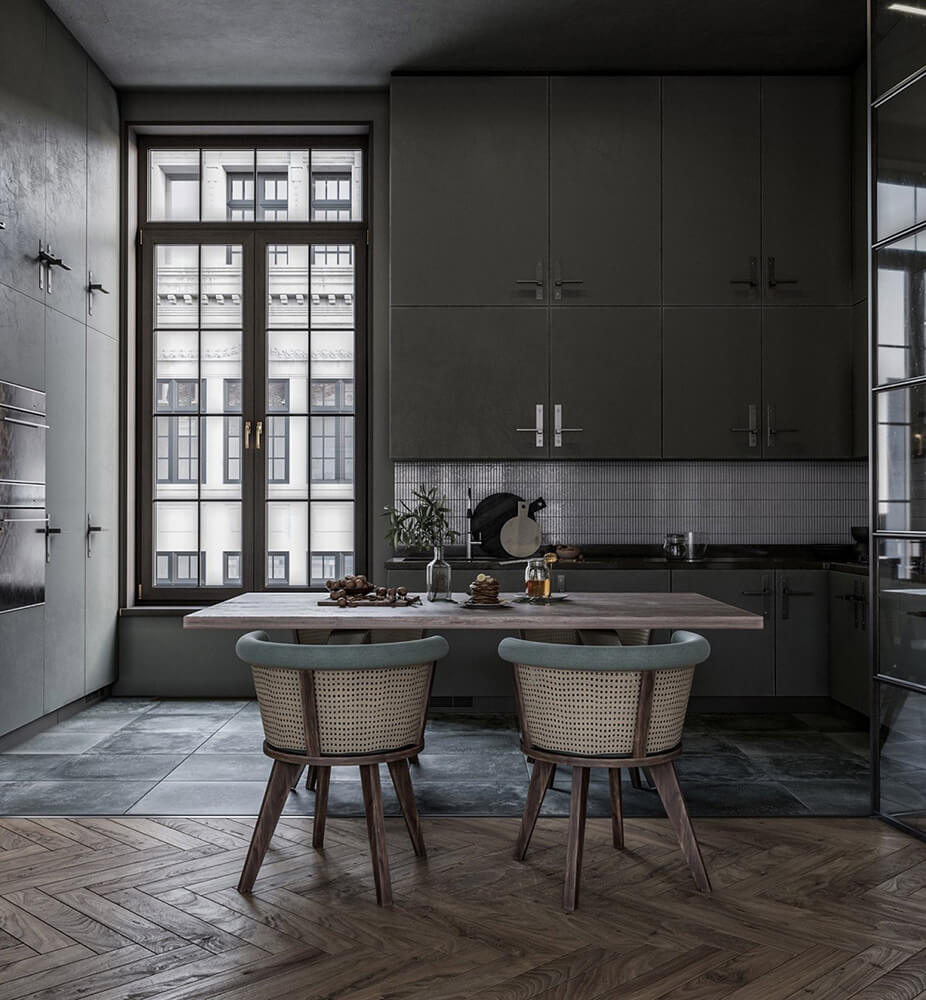 Cloudy daylight in 3d interior visualization