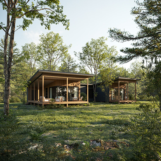 Anatolii Prokopov 3D Render House Forest