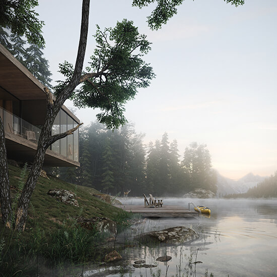 Tiago Coelho Onstudio3d 3D Render House Forest