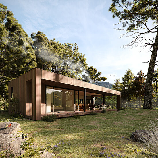arcos Mendes 3D Render House Forest