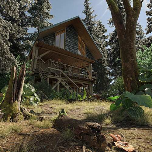 Francesco Cerrone 3D Render House Forest