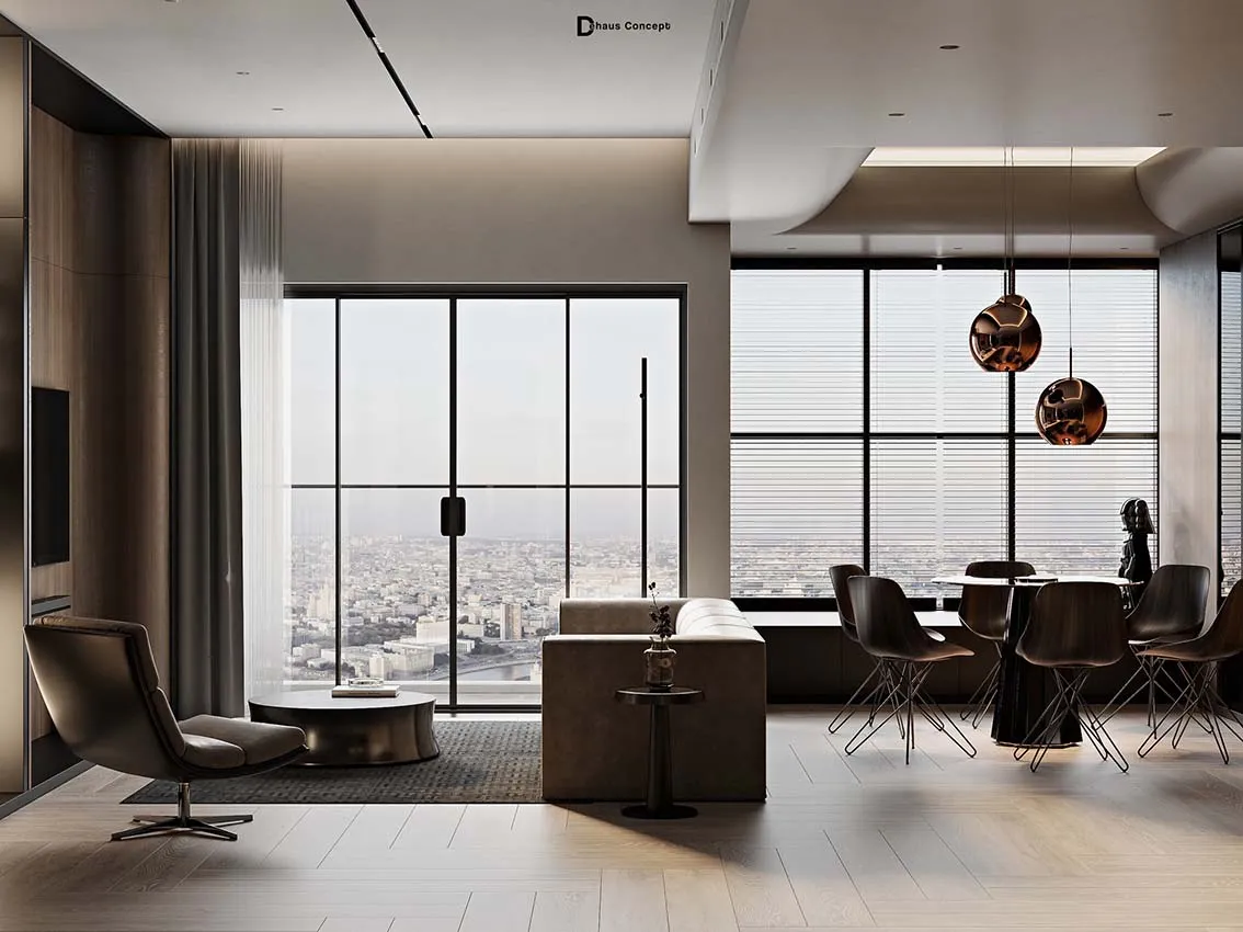 3D Livingroom Kitchen Luxury Download by Tran Trung Hau 675 3ds max Corona Free Scene 4