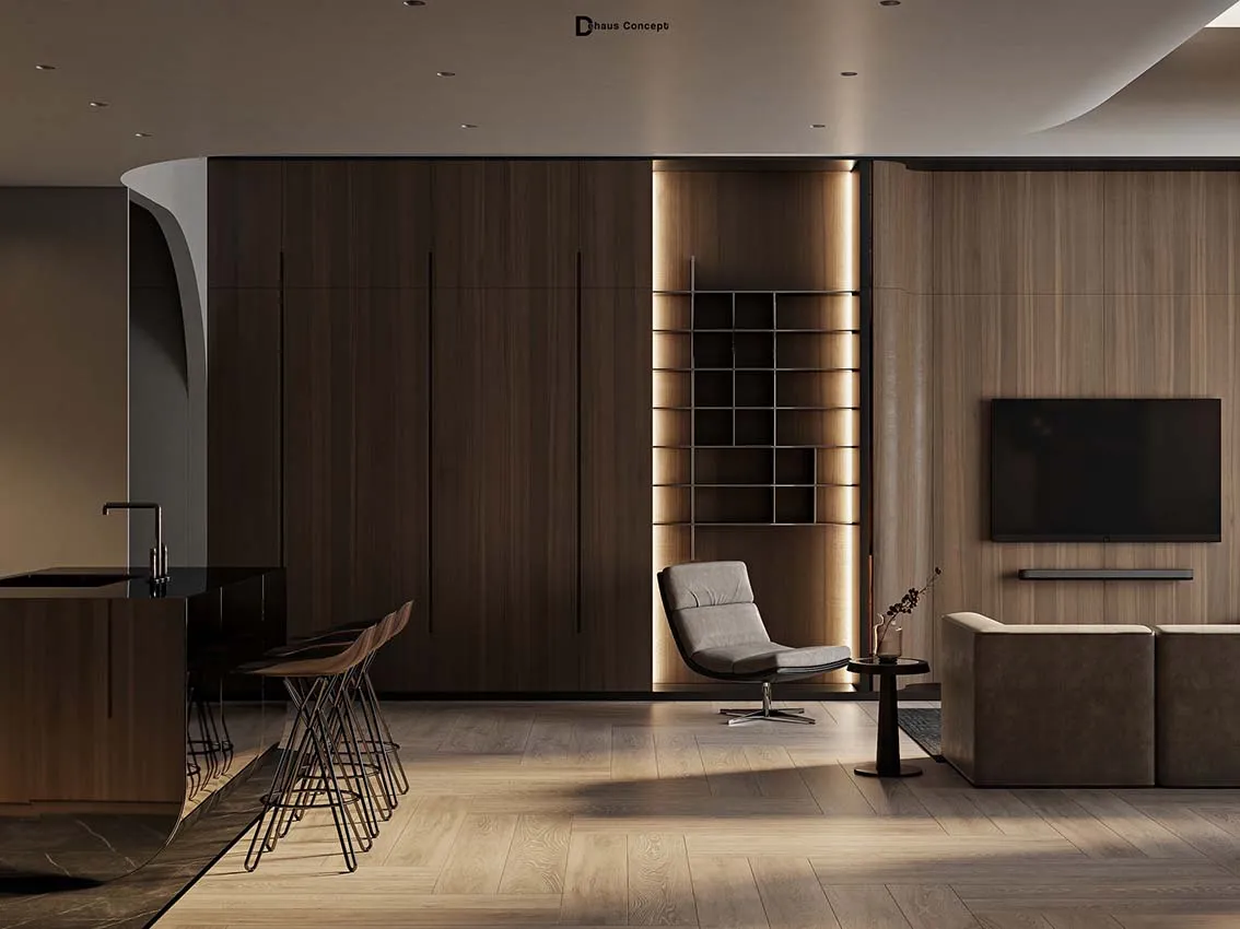 3D Livingroom Kitchen Luxury Download by Tran Trung Hau 675 3ds max Corona Free Scene 5