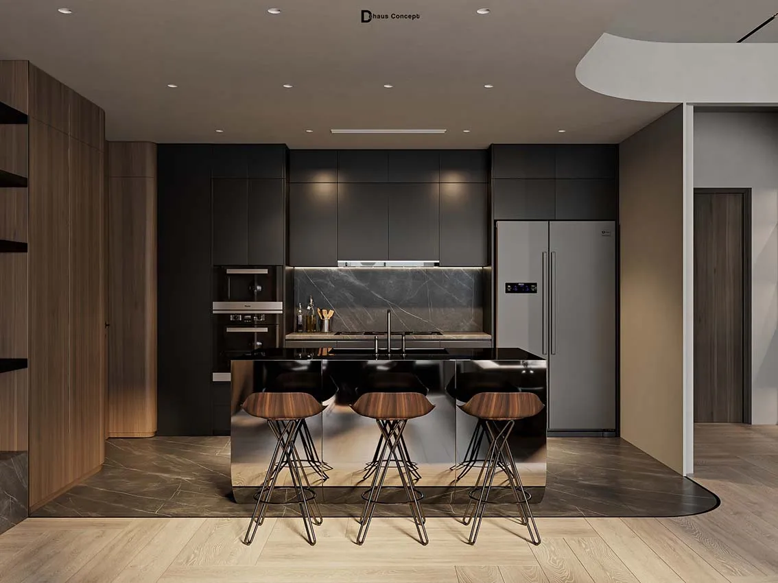 3D Livingroom Kitchen Luxury Download by Tran Trung Hau 675 3ds max Corona Free Scene 6