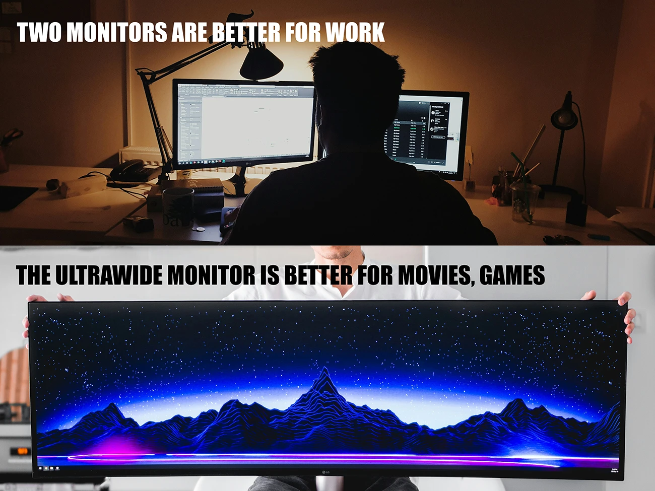 Two Monitors Or One Ultra Wide Monitor: Which Is Better? ratio aspect2