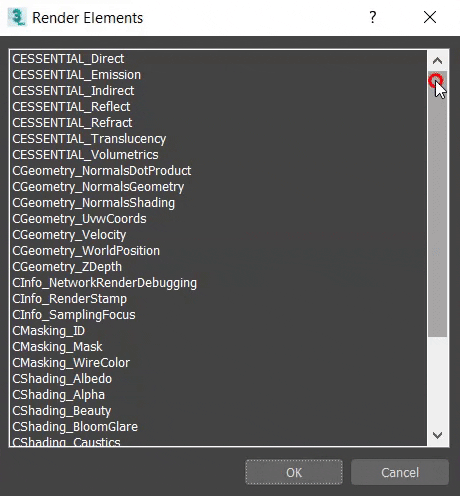 Corona Renderer Elements Manager