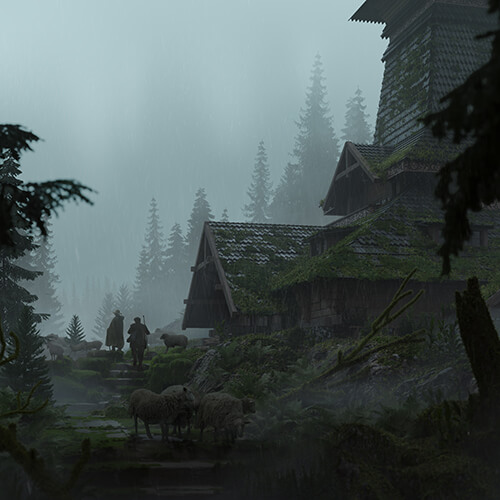 Viktor Holubiev 3D Render House Forest