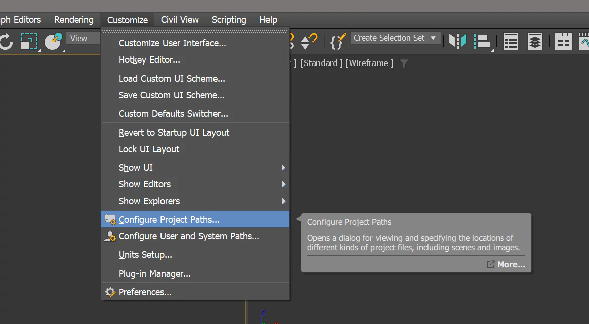Configure Project Paths 3Ds Max