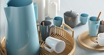 3D Model. Scandinavian Decor for the Kitchen Visualization