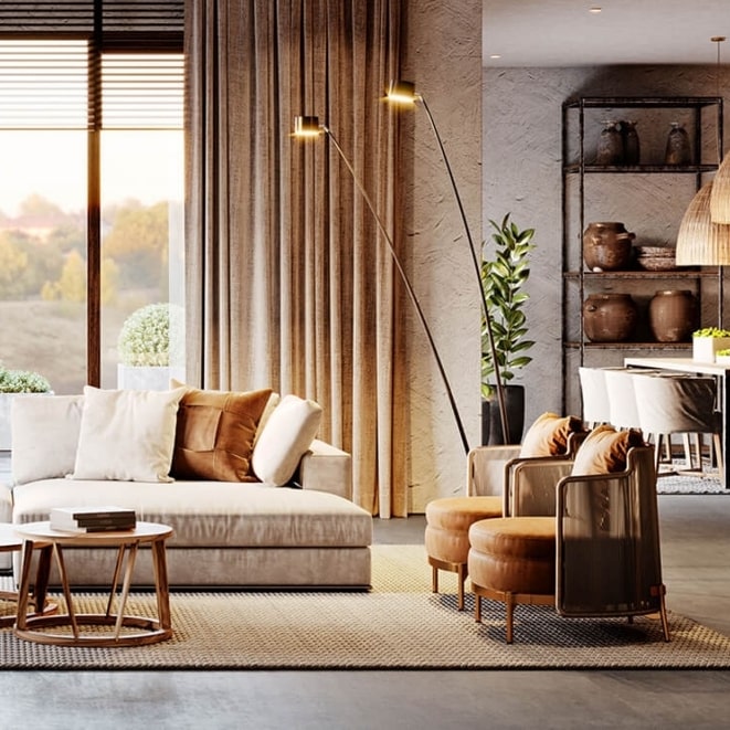 Living room 3d render